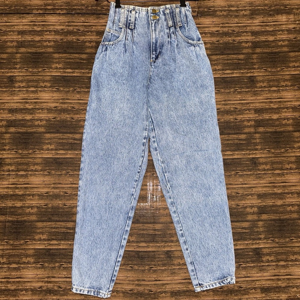 Vintage 80s Cristina Denim Jeans Pleated High Waisted Size 5